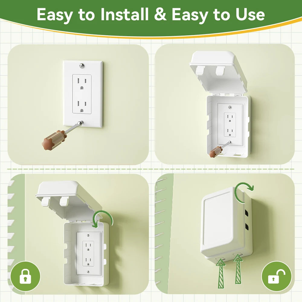 SAFELON 1Pcs Baby Proof Electrical Outlet Box  Electrical Outlet Cover Baby Proof Box  Plug Cover for Baby Safety