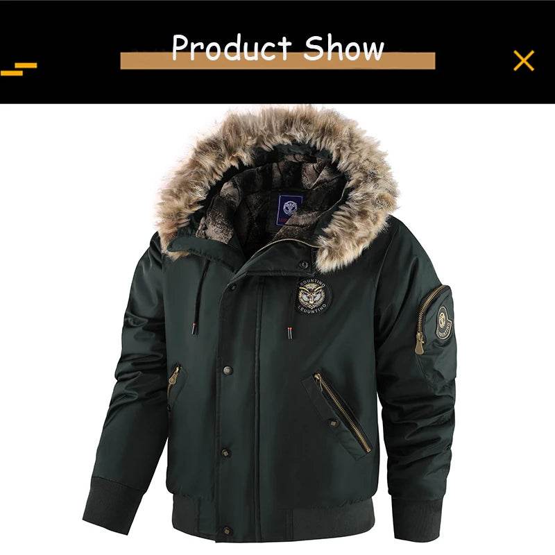 2025 Winter Men Outdoor Windproof Fleece Warm Travel Jacket Men Hooded Casual Fashion Style Zipper Pocket Jacket Male Coat Tops - AIAZ