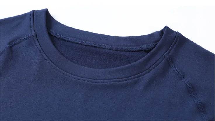 Men Undershirts Men's Winter Thermal Underwear Thin Fleece Elastic Compression Fitness For Winter Sports First Layer Wear - AIAZ