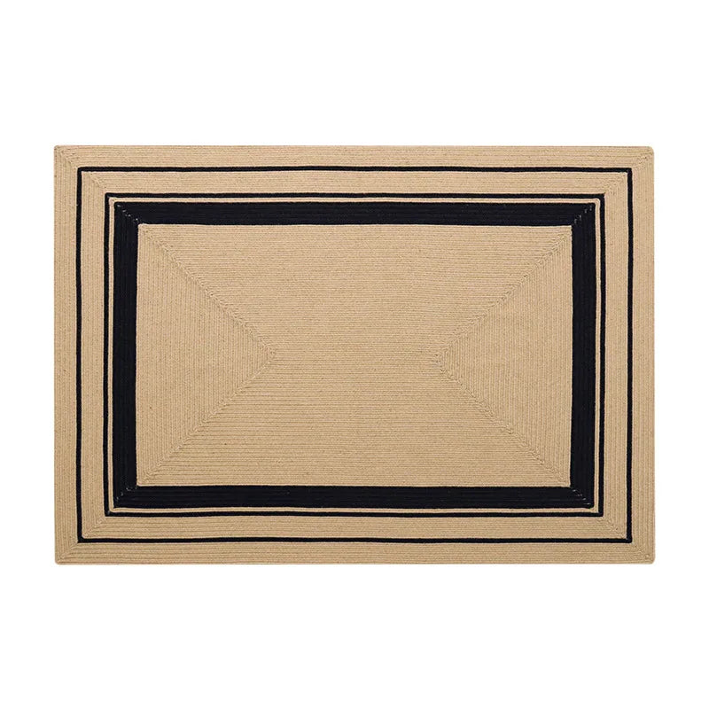 Living Room Carpet Home Decoration Natural Jute Hand Woven Bedroom Rug Fashion Minimalism Wear-resistant Durable Breathable Mat