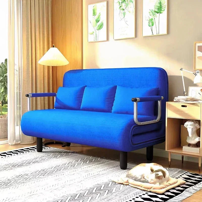 Modern Simple Foldable Sofa Bed Multi-functional Internet Celebrity Living Room Double Push Retractable Sofa Home Furniture