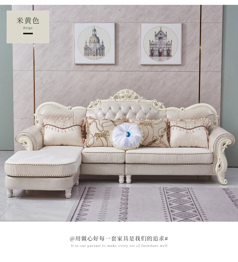 European Adult Sofa Designer High Quality Living Room Luxury Modern Sofas Solid Wood Corner Romantic Muebles Salon Furniture
