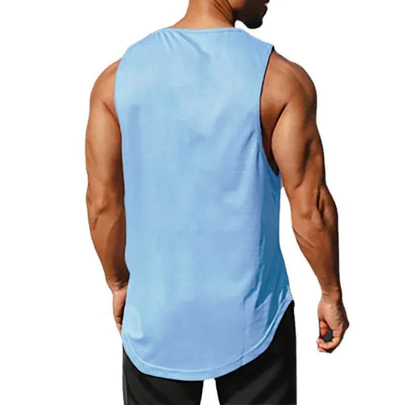 Summer Men's Gym Tank Top Fitness Training Clothing Quick-drying Loose Bodybuilding Sleeveless Shirt Men Fashion Basketball Vest - AIAZ
