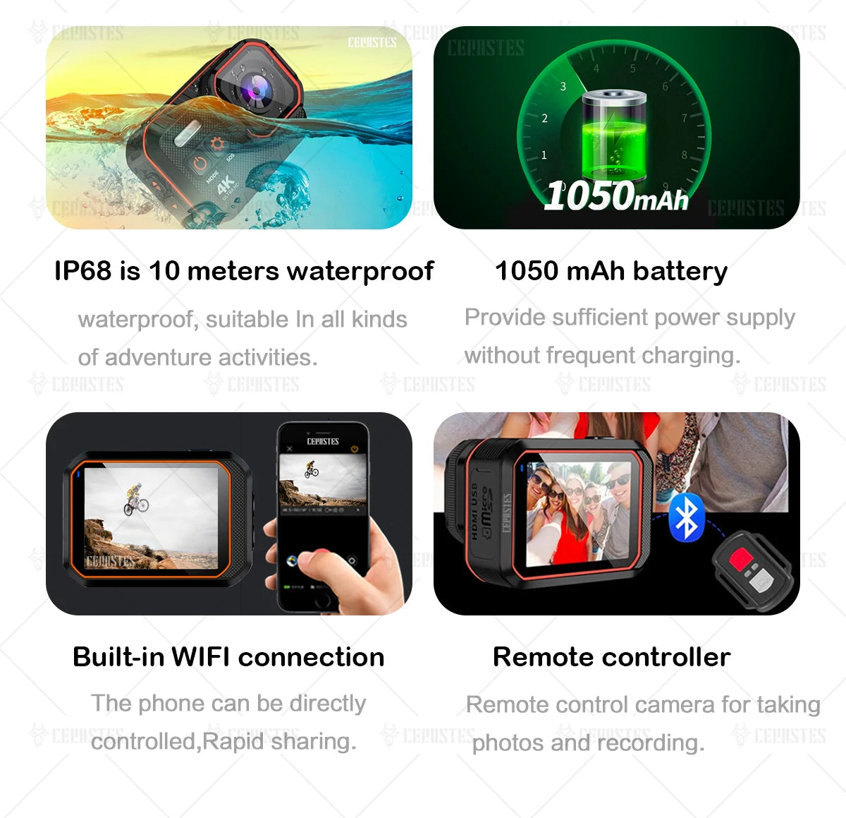 4K Action Camera 4K60FPS With Remote Control Screen Waterproof Sport Camera drive recorder Sports Camera Helmet Action Cam