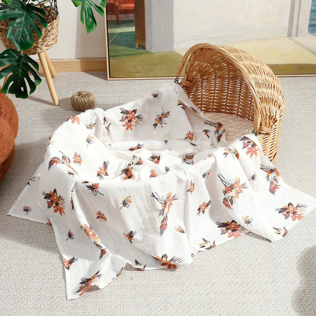 Kangobaby #My Soft Life# 2025 New 100% Cotton Baby Muslin Swaddle Blanket Newborn Wrap Infant Bath Towel Stroller Cover