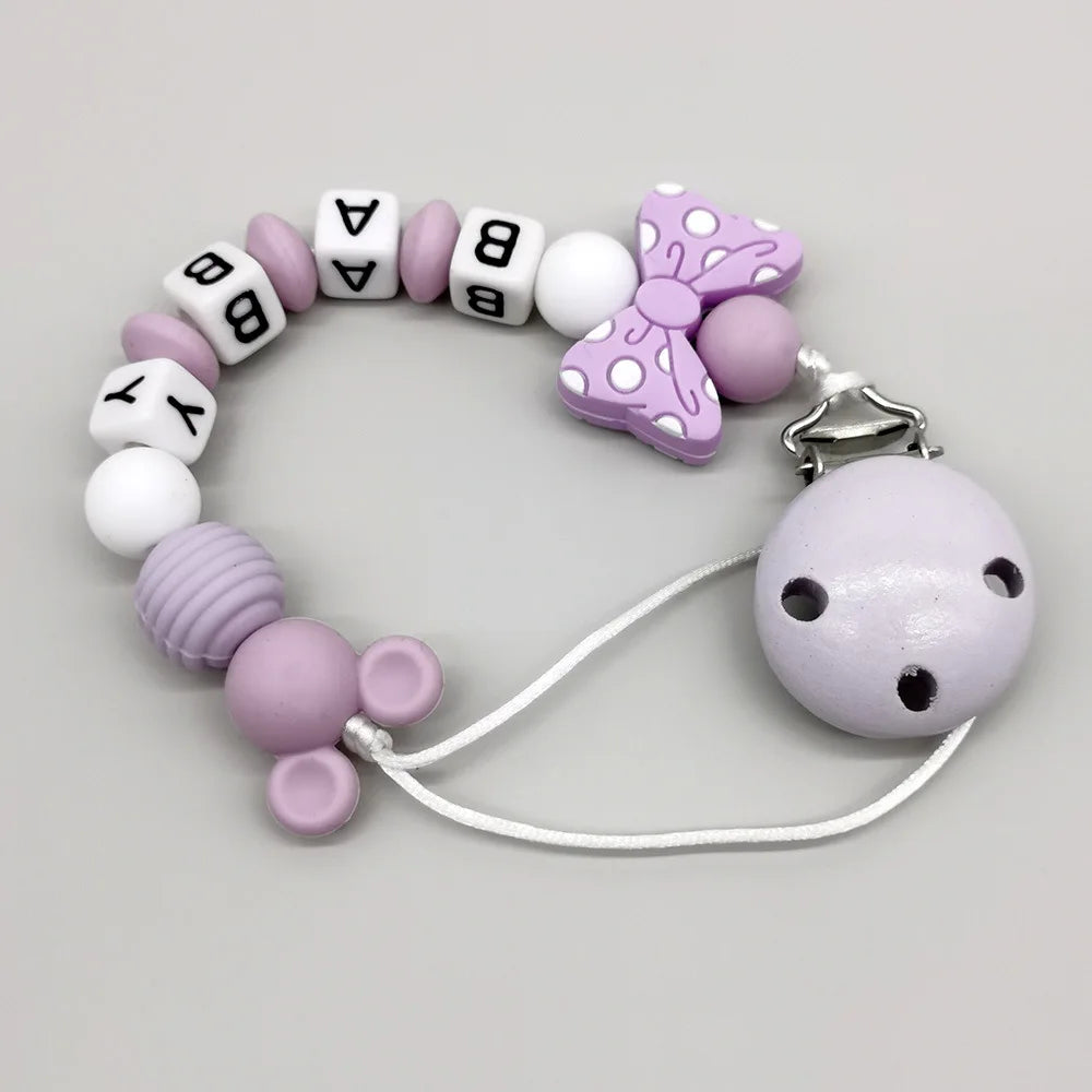Baby Pacifier Clip Personalize Name Custom Newborn Dummy Nipple Holder Chain Babies Accessories Pendant Teething Toys Chew Gifts
