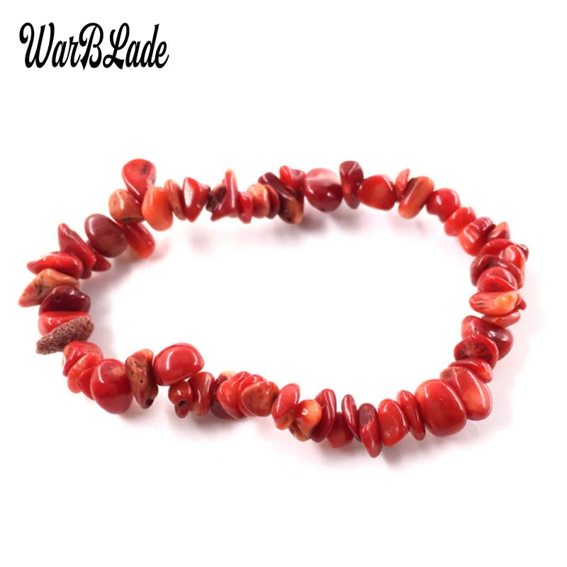 New Women Bracelets Bangles Natural Gem Stone Bracelet Irregular Stretch Chip Beads Nuggets Bracelets Bangles Crystal Wristband