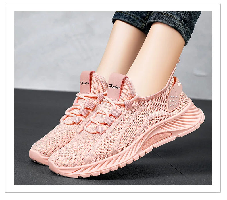 Women Lace Up Running Shoes Sporty Outdoor Beige Fabric Sneakers Comfort Lightweight Non Slip Athletic Shoes for Gym Work Casual
