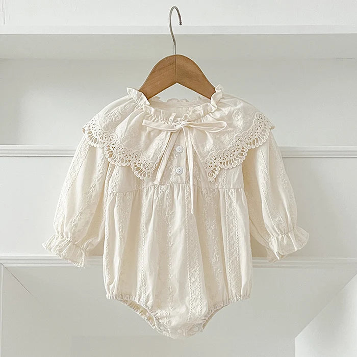 2025 New Spring 0-24M Baby Girl Clothing Infant Baby Girls Jumpsuit Long Sleeved Cotton Embroidery Newborn Baby Girls Bodysuits