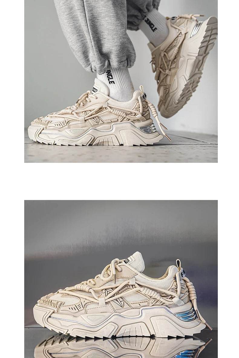 Platform Men Shoes Fashion Clunky Sneakers Men Casual Shoes Breathable Sports Dad Shoes Male Fitness Footwear 2023 - AIAZ