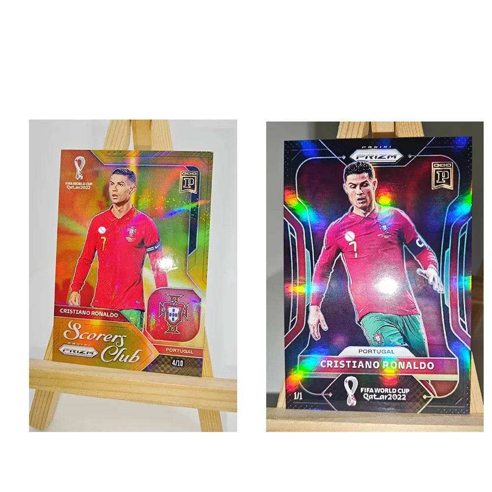 Panini collectible card laser flash DIY Messi Cristiano Ronaldo Kylian Mbappe David Beckham Card bricks Holiday gifts 1.5mmthick - AIAZ