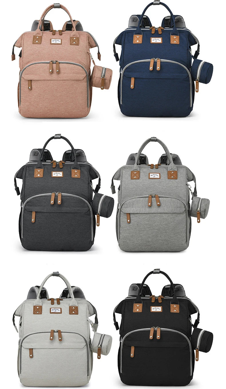 Fashion Mommy Diaper Bags with Diaper Pad Nursing Bags Maternity USB Multifunctional Portable Large Baby Stroller Hanging Bag