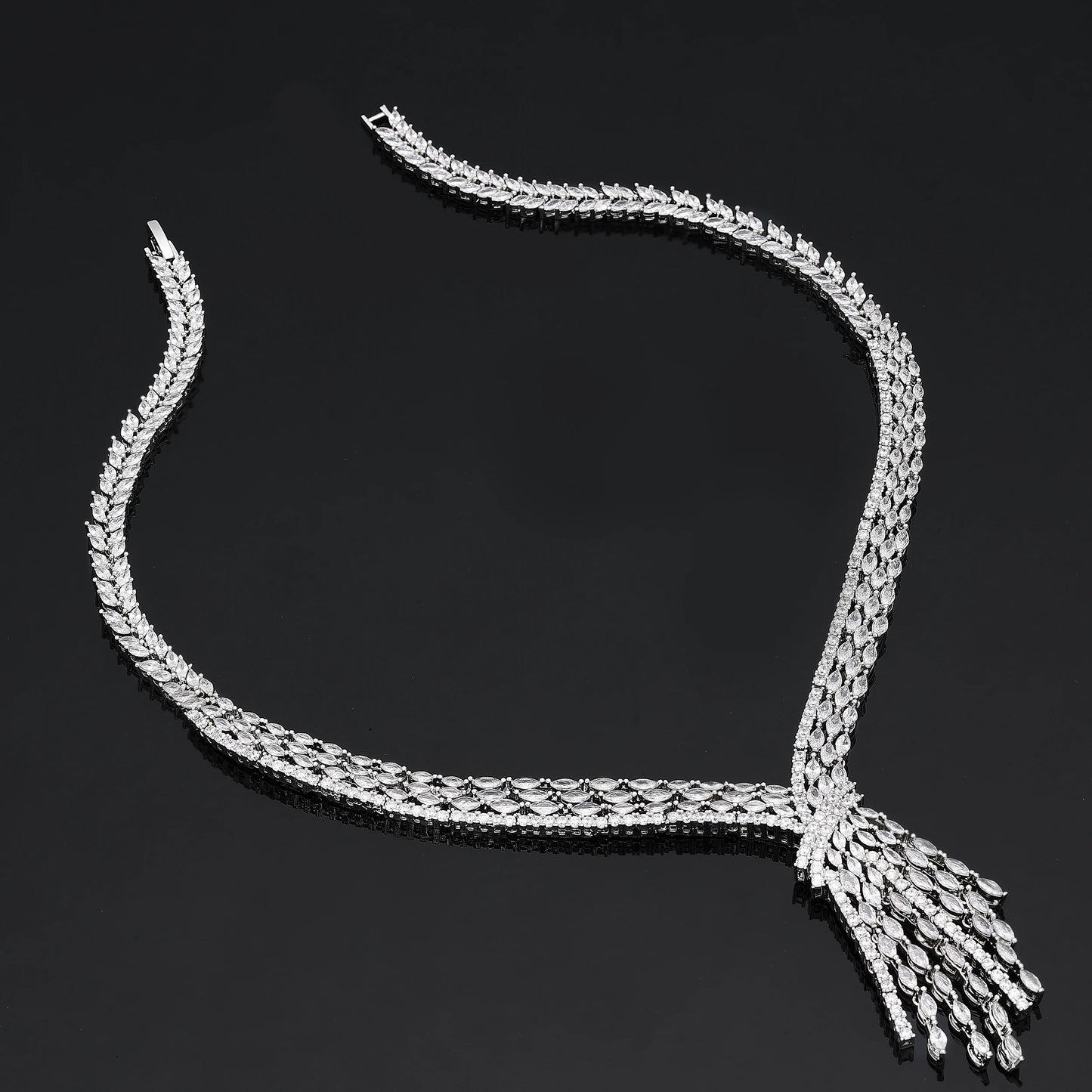 Nigeria Bridal Zirconia For Women Party Luxury Dubai Necklace Bracelet Earringa Rings CZ Crystal Wedding Jewelry Sets