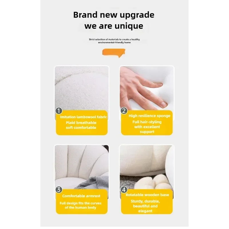 Lazy sofa that can be reclined or slept on, pumpkin sofa chair, small-sized lamb velvet fabric sofa, single sofa