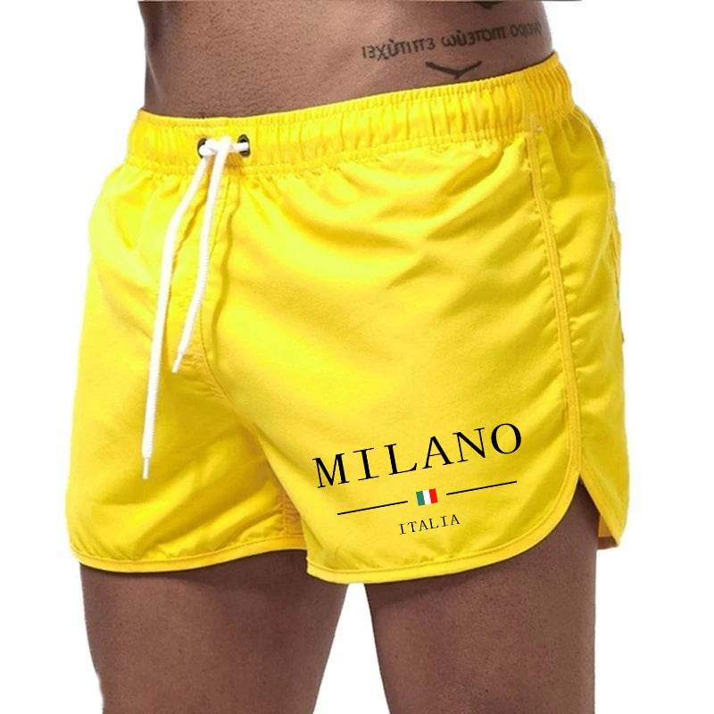 2025 Summer Men's Beach Shorts Urban Print Beach Trunks Jogging Casual Pants Quick Drying Swimming Homme Surf Lightweight Shorts - AIAZ