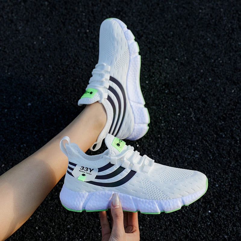Women Casual Sports Shoes Breathable Lightweight Sneakers Anti-slip Flats Outdoor Running Walking Shoes Female Vulcanized Shoes