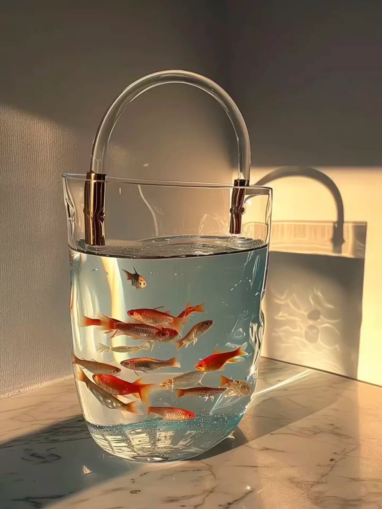 Transparent Glass Handheld Vase Creative Hydroponic Flower Arranger Living Room Decorative Tabletop Aquarium Modern Simplici
