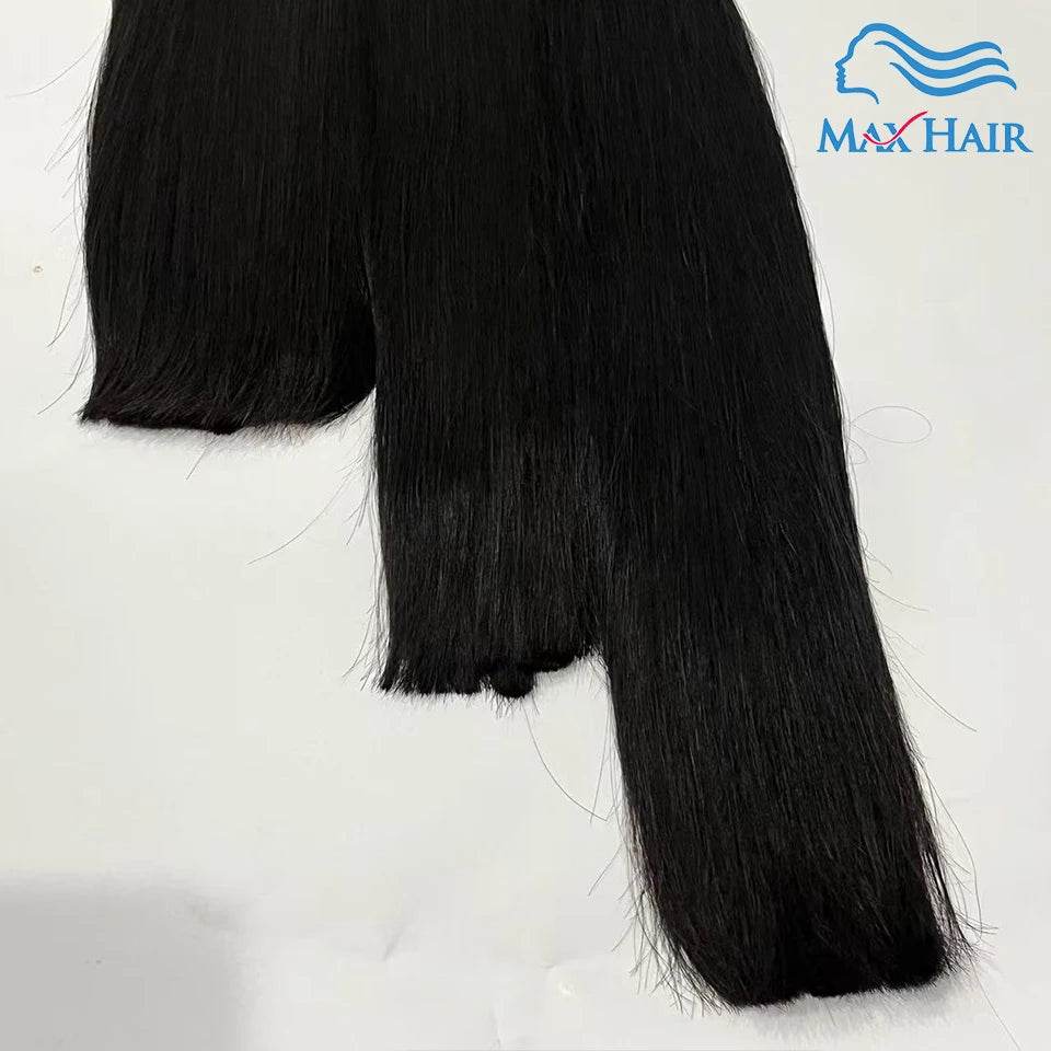 Double Drawn Human Hair Bulk For Braiding Straight Vietnam Indian Hair Vendor Virgin Bundles No weft Natural Hair 100% Extension - AIAZ