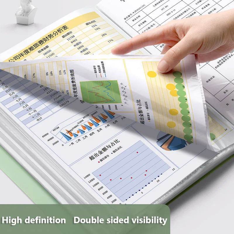 Clear Book Long Folder File Organizer Long Folder Organizer for Document 23.5x35CM School Supplies - AIAZ