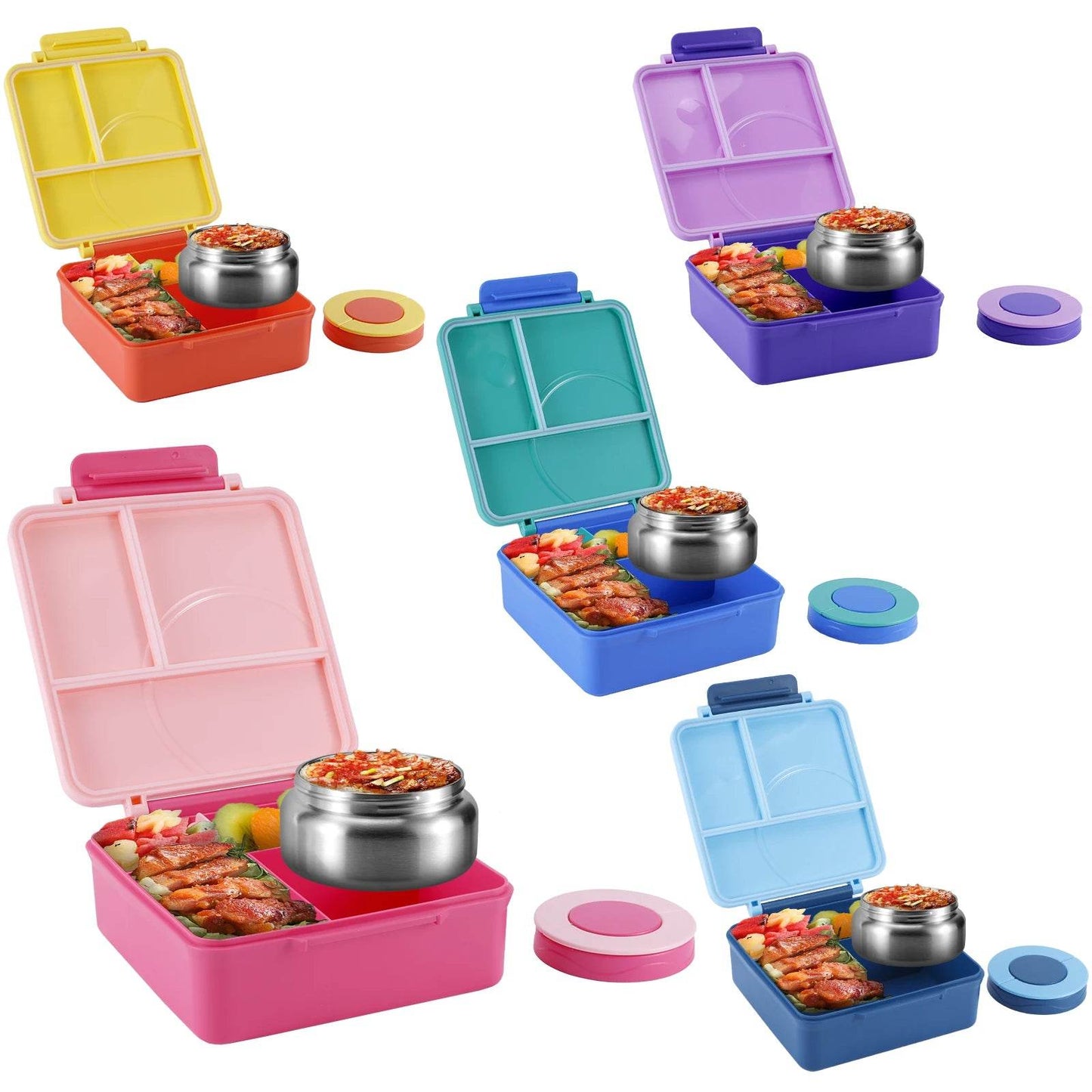 Four-Grid Lunch Box With Insulated Soup, For Teenagers And Workers At School, Canteen, Back School - AIAZ