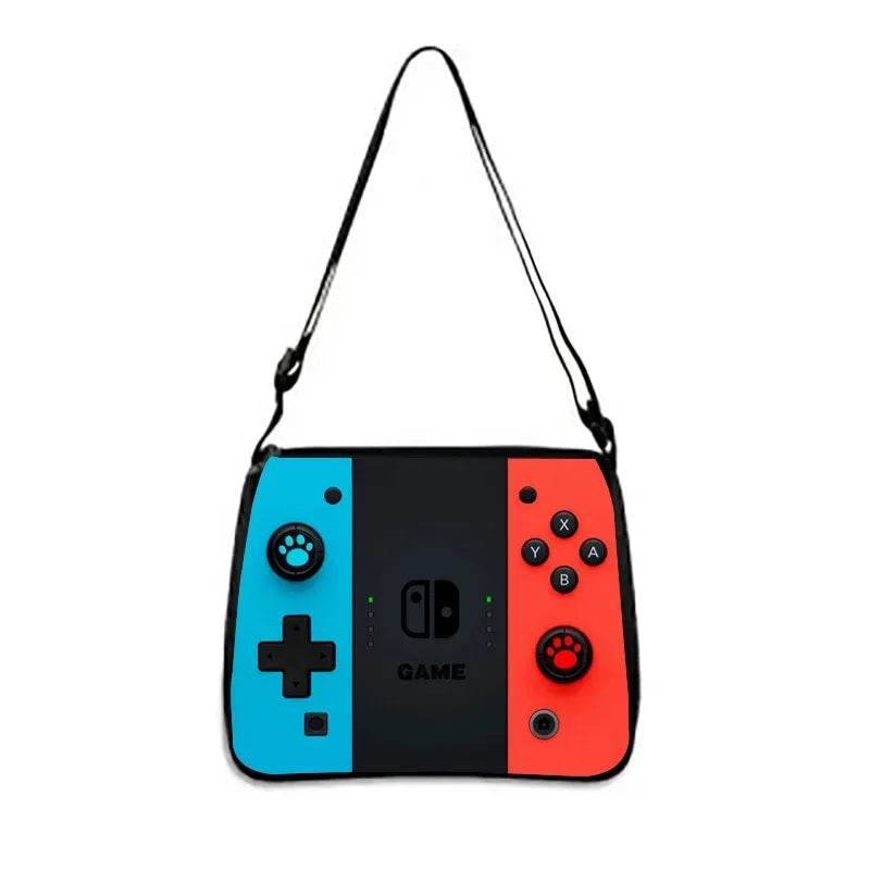 Back To School Game Console Pattern DIY School Bag for Primary and Secondary Students Lunch Bag Pen Bag Shoulder Bag Three Sets - AIAZ