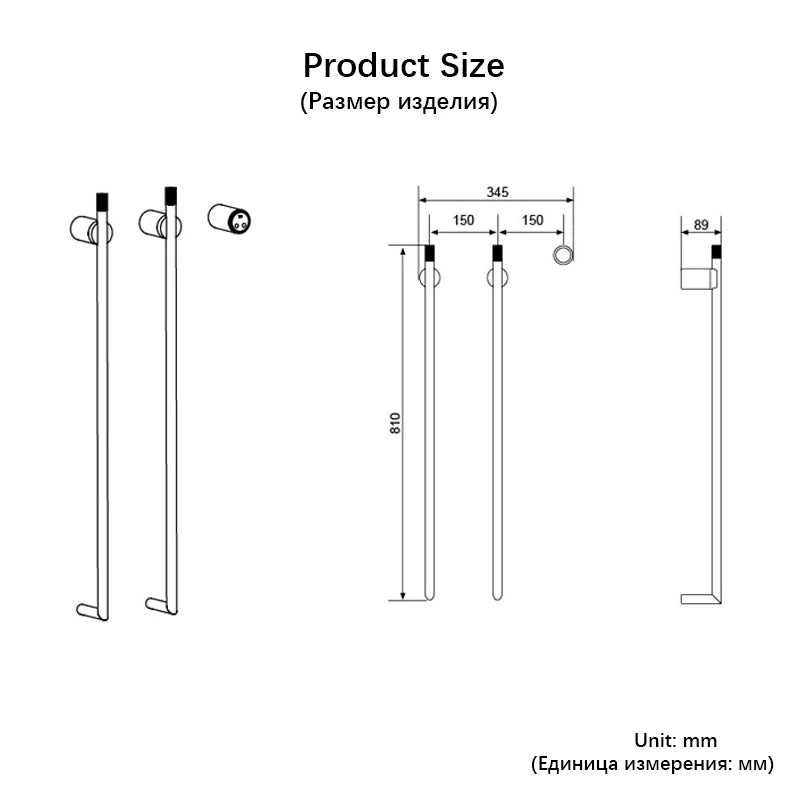 2025 Brushed Gold Bathroom Electric Bath Towel Rack Smart Temperature Time Control Towel Warmer Hidden Wires Heated Towel Rail