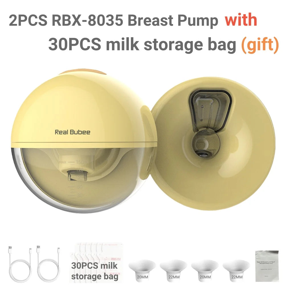 Electric Breastmilk Pump Handsfree BPA Free With Milk Storage Bag 3 Mode&9 Level Powerful Suction Low Noise Wearable Breast Pump