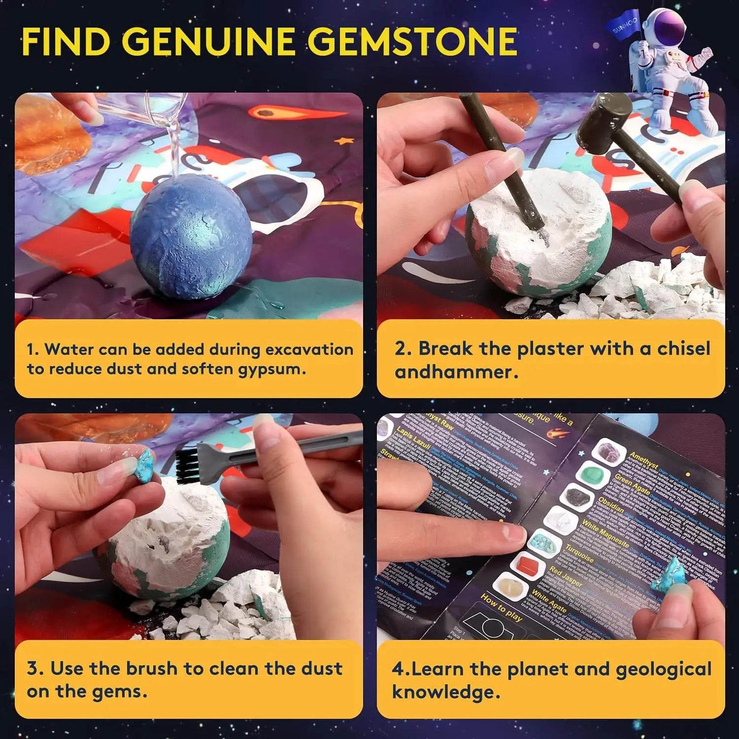 Children's Archaeology Digging Treasure Planet Gem Ore Exploration of The Solar System Mining Science Education Educational Toys - AIAZ