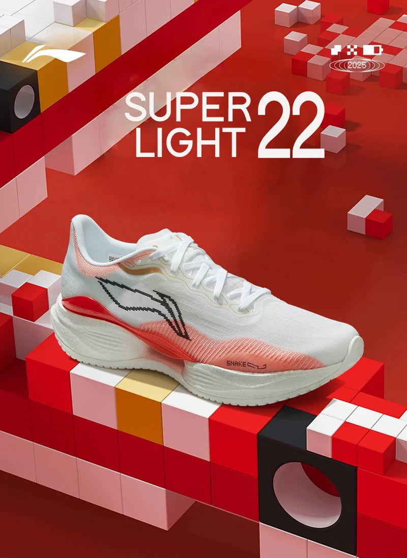 Li-Ning Women SUPER LIGHT 22 Light Running Shoes TEMPO BOUNSE Cushion BOOM FIBER LiNing Wearable Anti-Slip Sneakers ARBV002