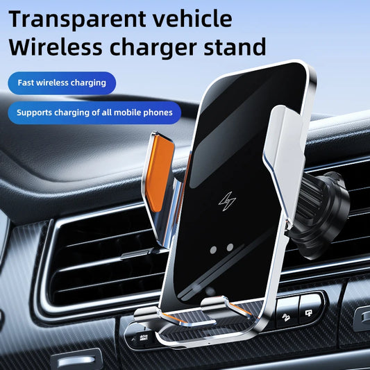 15W Wireless Car Phone Holder with Fast Charger Wireless Phone Charging Mobile Holder for Car for iPhone Huawei Samsung Xiaomi