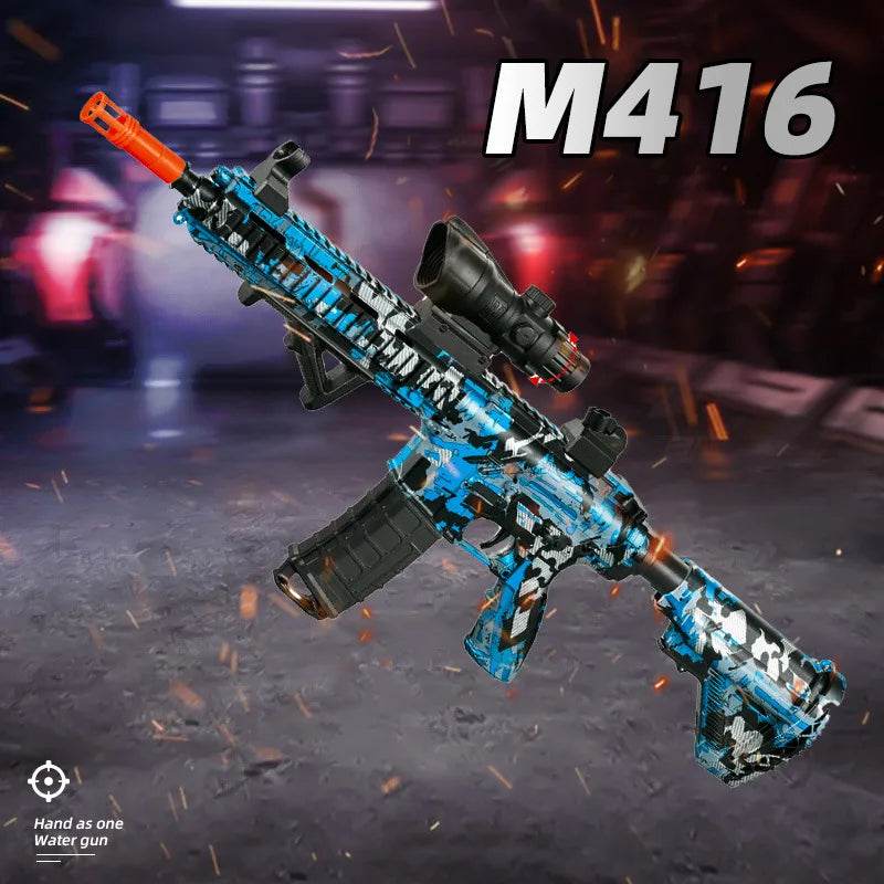 M416 Gun Toy Outdoor Electric Blaster Shooting Sport Gel Bullet Shoot Summer Water Ball Toys For Interactive Parent Child Game - AIAZ