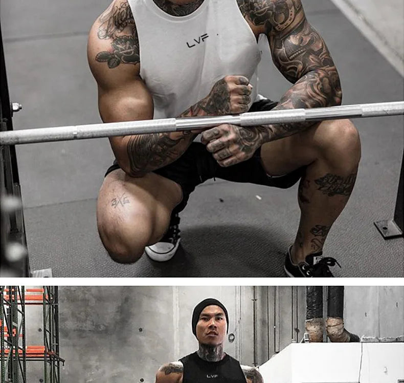 Men's Brand Summer Gym Cotton Tank Top Sleeveless Shirt Man Bodybuilding Clothing Casual Fitness Workout Running Vest Sportswear