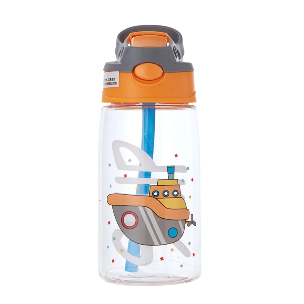 480ML Kids Water Cup Creative Cartoon Baby Feeding Cups With Straws Leakproof Water Bottles Outdoor Portable Children's Cups