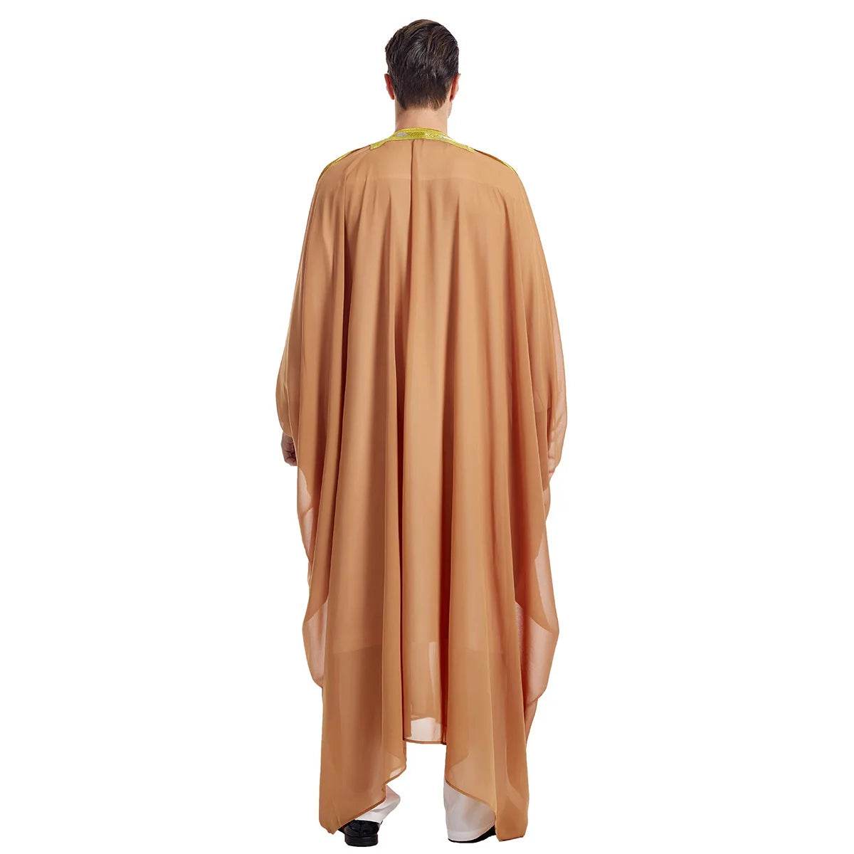 Islamic Clothing Men Robe Arabic Costumes Kaftan Muslim Man Moroccan Casual Long Dress Striped Middle East National Costume - AIAZ