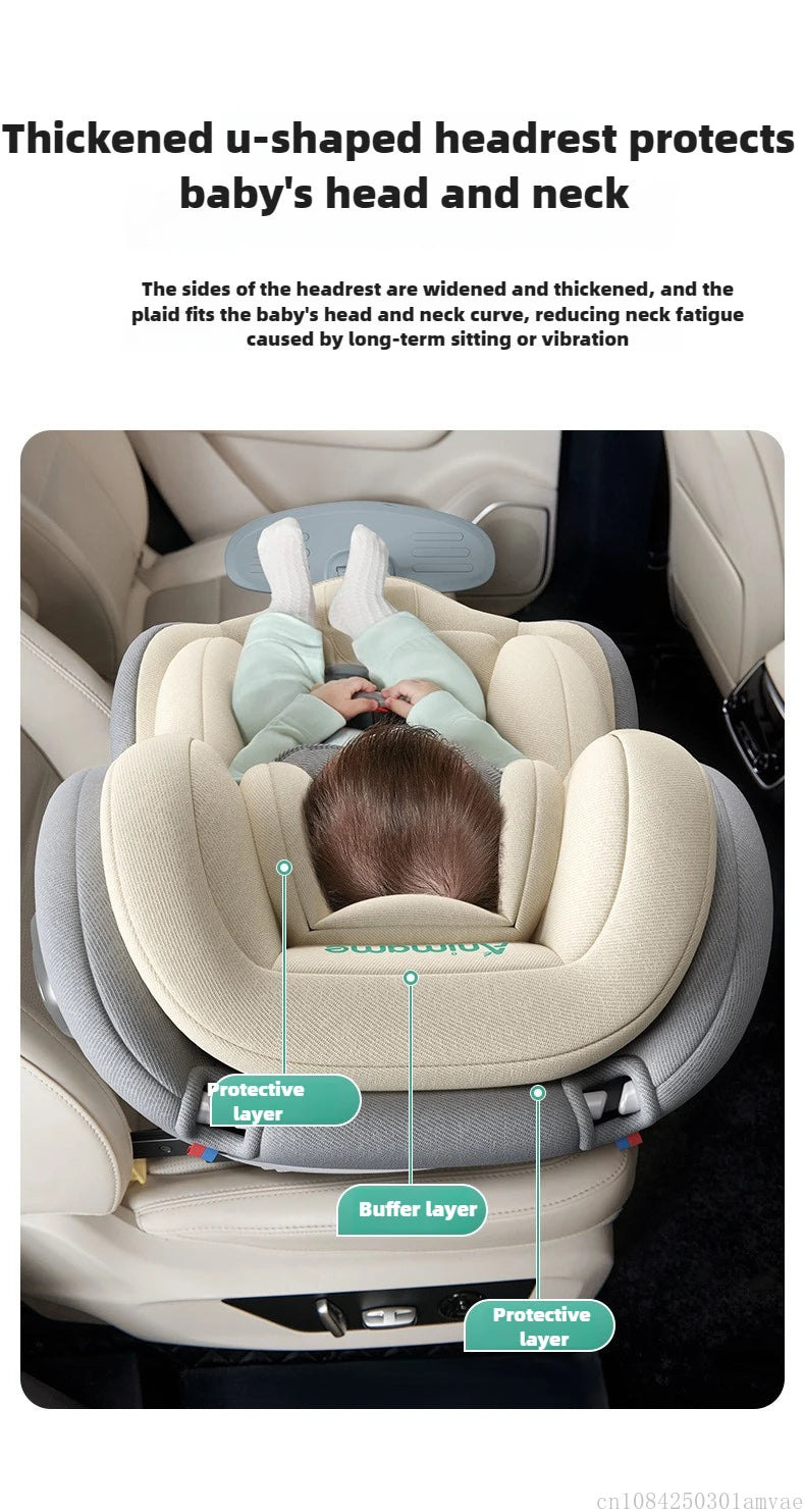 Universal 360° rotation Child Car Safety Seats baby car seat sit chair for 0-12 years old ISOFIX steel interface for newborn