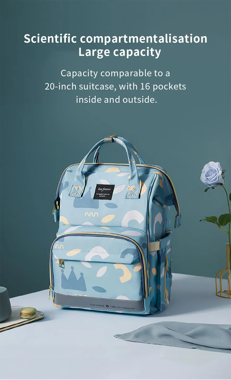 AIBEDILA Baby Diaper Bag Backpack Waterproof Mommy Travel Nappy Bag For Baby Care Maternity Stroller Bag Colorful Large Capacity