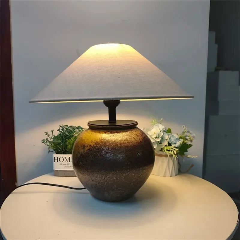 ULANI Contemporary Ceramic Table Lamp American Retro Creativity Living Room Bedroom Study Villa Hotel Homestay Desk Light