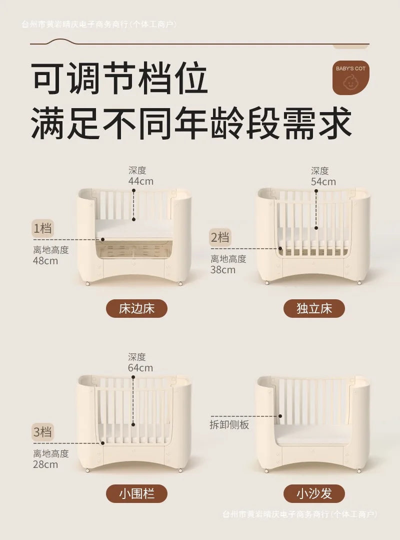 Crib Adjustable Movable Splicing Game Bed Baby Multifunctional Diaper Table