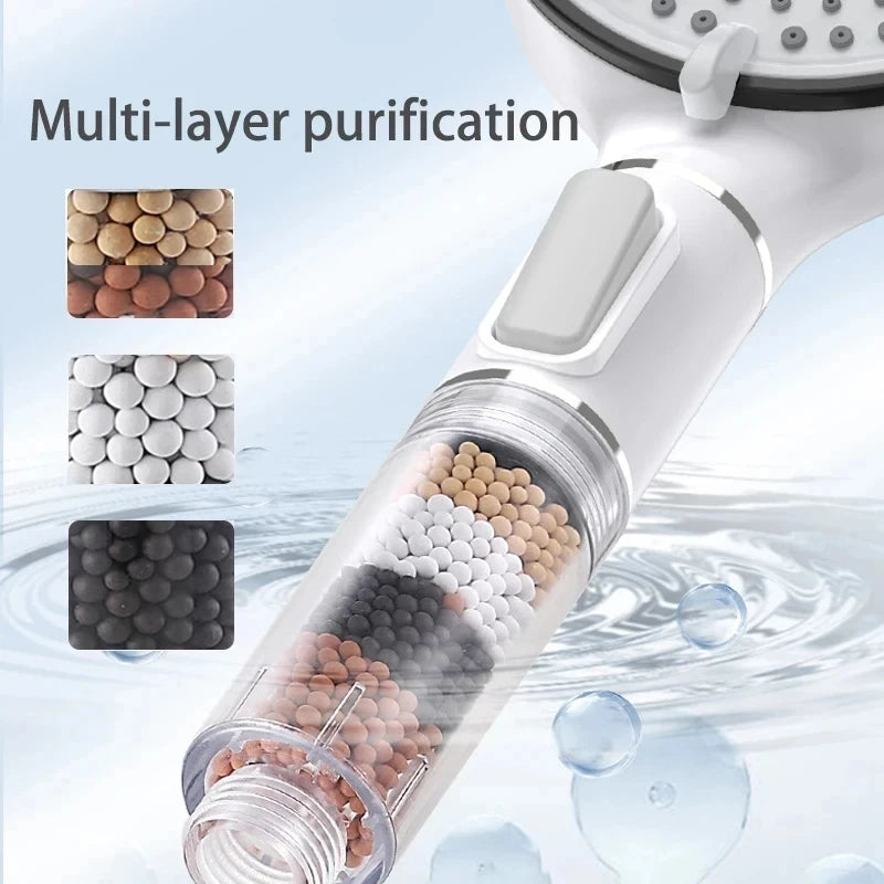 5 Modes High Pressure Shower Head Anti Limestone Filter Hygienic Remove Calcario Shower with Holder and Hose Bathroom Accessorie