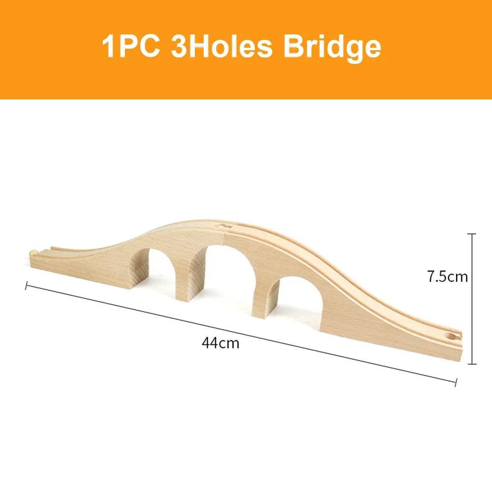 DIY Children Wooden Train Rail Track Accessories Toy Cross Track Railway Toys Compatible All Track for Kids Boys & Girls Gifts - AIAZ