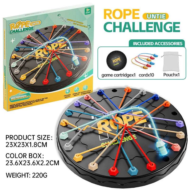 Kid Rope Knots Puzzle Social Board Game Color Line Sorting The Great Rope Untying Challenge Logic Thinking Strategy Table Game - AIAZ