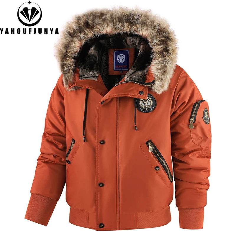 2025 Winter Men Outdoor Windproof Fleece Warm Travel Jacket Men Hooded Casual Fashion Style Zipper Pocket Jacket Male Coat Tops - AIAZ