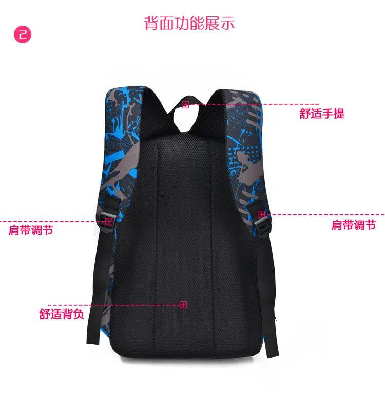 Waterproof travel laptop backpack children School Bags teenager Boys girls camouflage school Backpack set high School backpack - AIAZ
