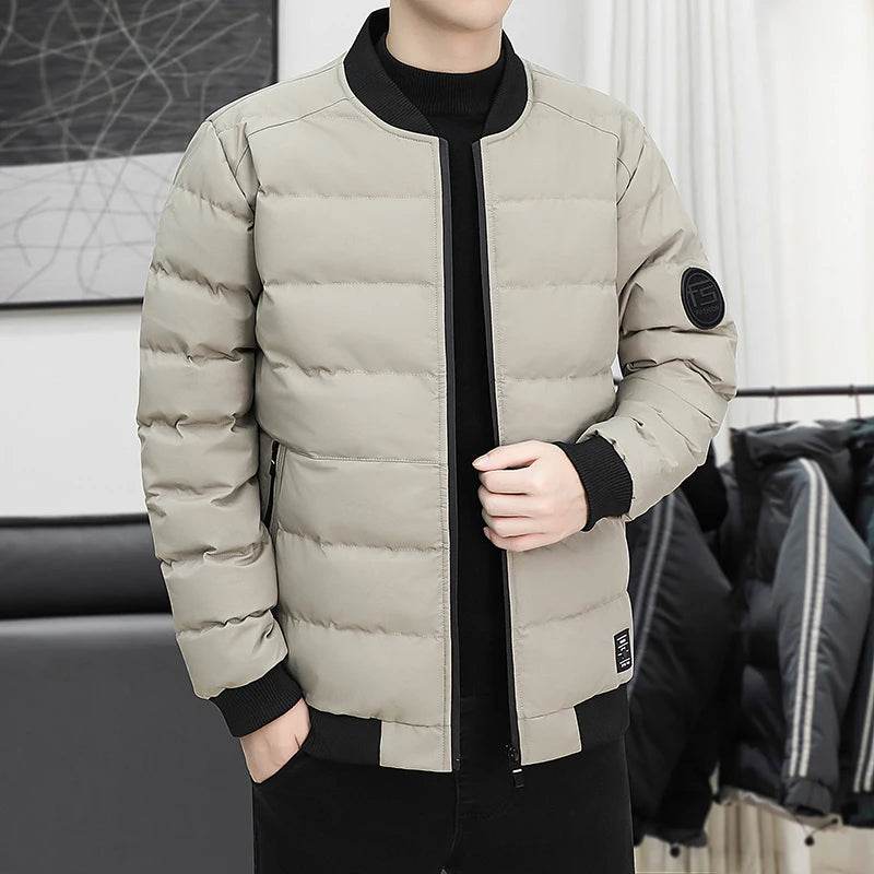 New Men's Outdoor Fashion Trend Windproof Warm Cotton Clothes Comfortable Versatile Breathable Sports Leisure Collar Jacket - AIAZ