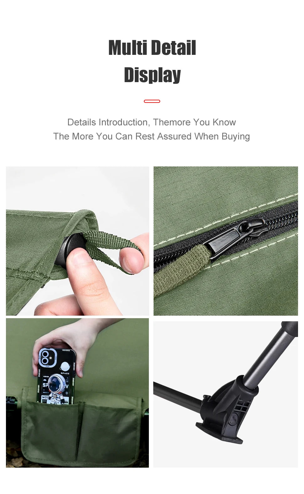 WESTTUNE Camping Cot Portable Folding Bed Outdoor Ultralight Compact Tent Bed for Camping Travel Backpacking Hiking Sleeping Cot