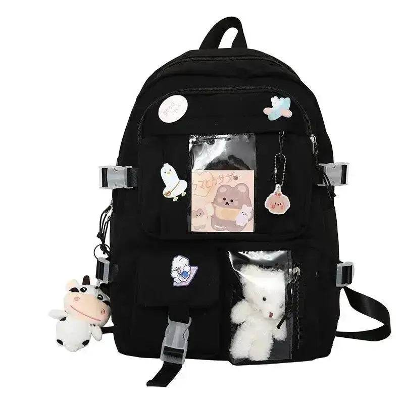 Girls Backpack Cute School Bags For Student Teens Girls Pockets Women Laptop Backpack Harajuku - AIAZ
