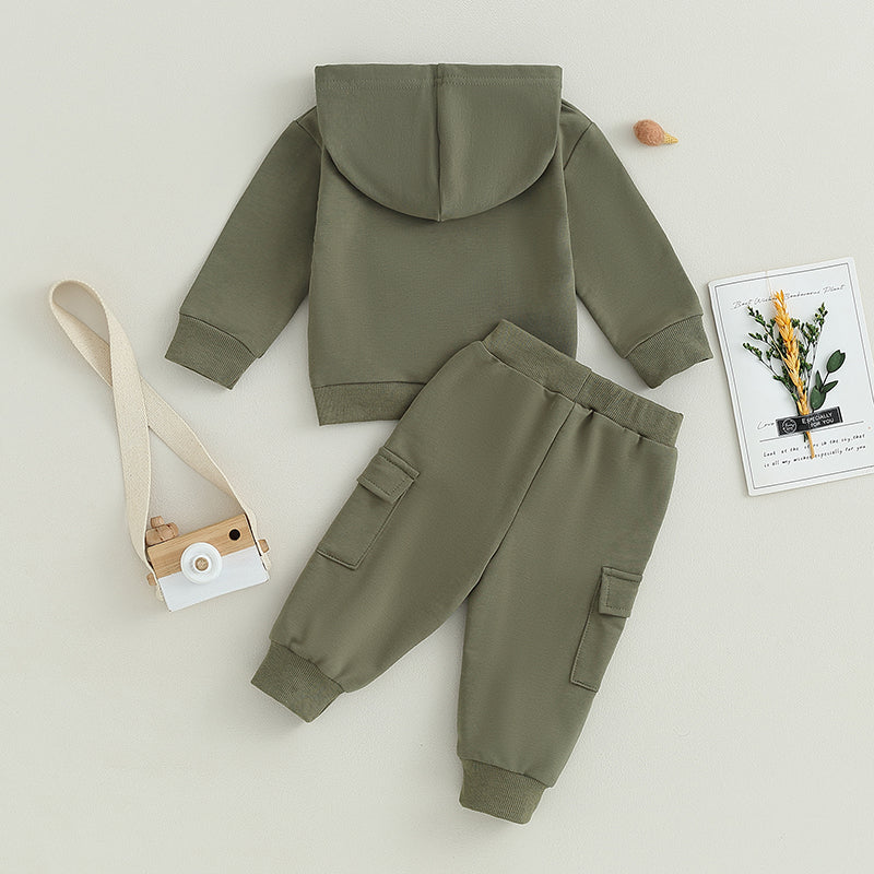 Pudcoco Infant Newborn Baby Boys Pants Set, Long Sleeve Hoodie with Elastic Waist Sweatpants Infant Clothes 0-3T