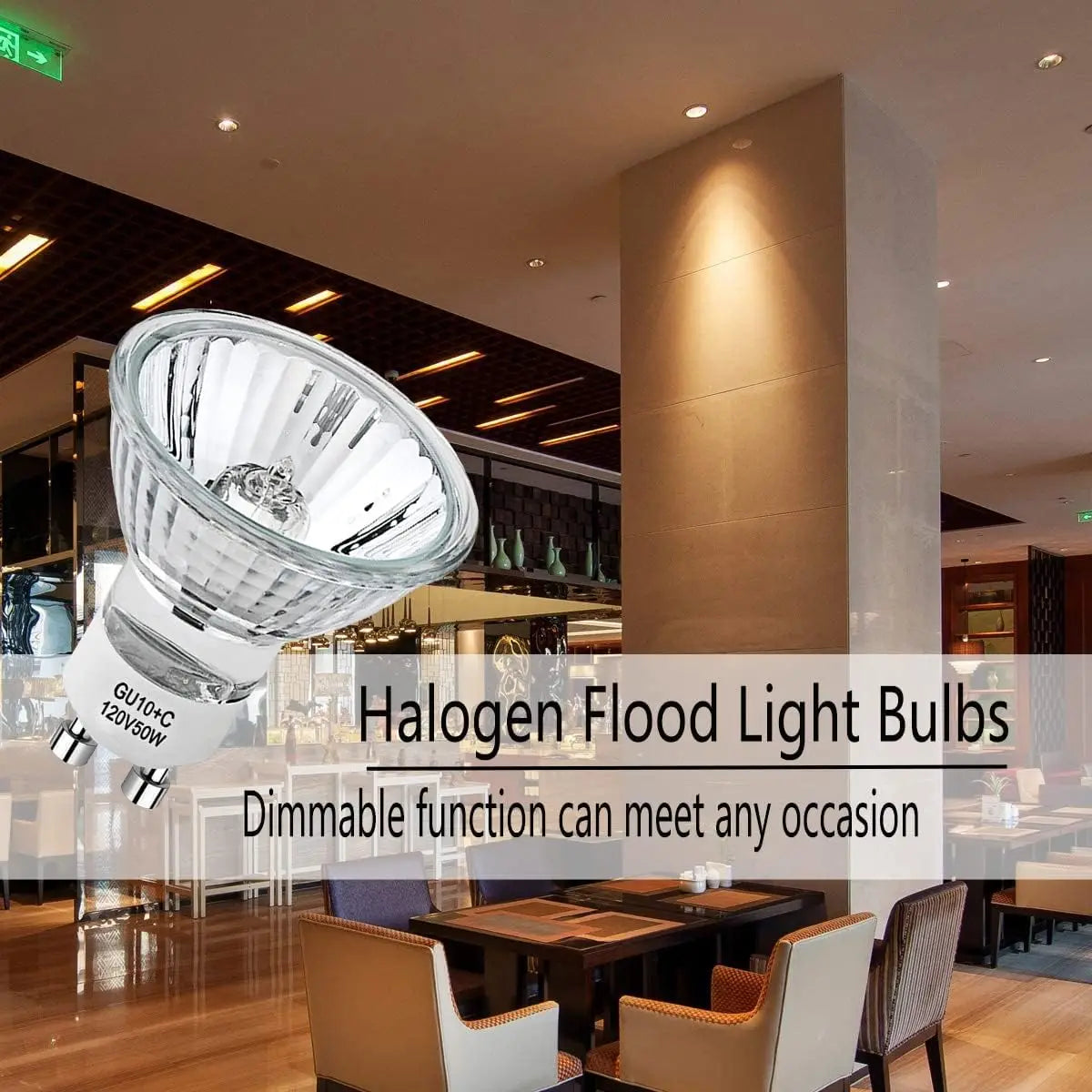 3-Piece GU10 Halogen Light Bulbs 220V 35W 50W MR16 Light Bulb for Track & Recessed Lighting,Range Hood Lights,Candle Warmer Lamp
