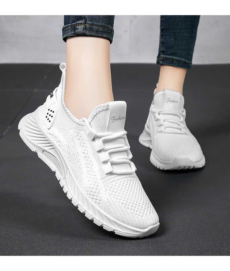 Women Lace Up Running Shoes Sporty Outdoor Beige Fabric Sneakers Comfort Lightweight Non Slip Athletic Shoes for Gym Work Casual