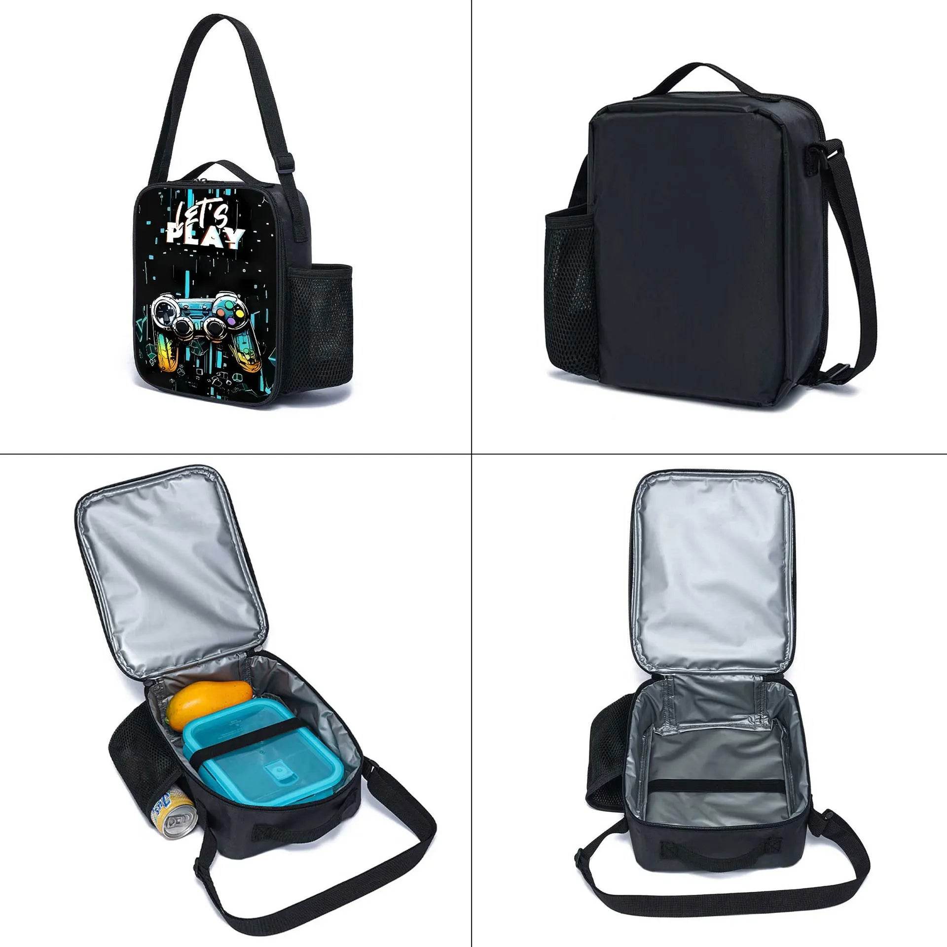 School Bags for Children Boys Game Pad Pattern Backpacks Kids Satchels Primary School Grade 1-3 Students 3 Pieces Set Backpacks - AIAZ